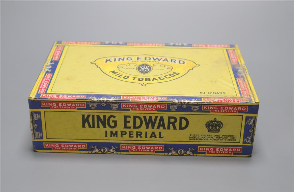 An unopened box of 50 King Edward Imperial cigars